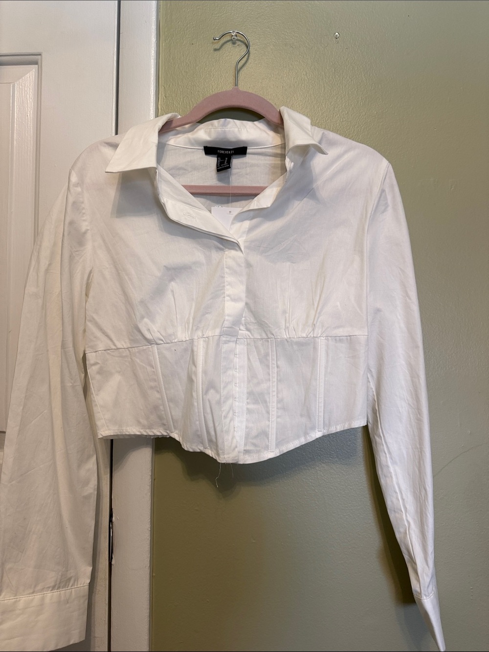 Cropped corset White Button-Up Shirt
